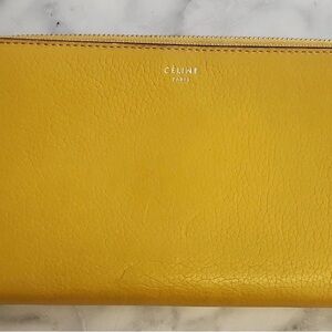 Celine Yellow Leather Clutch